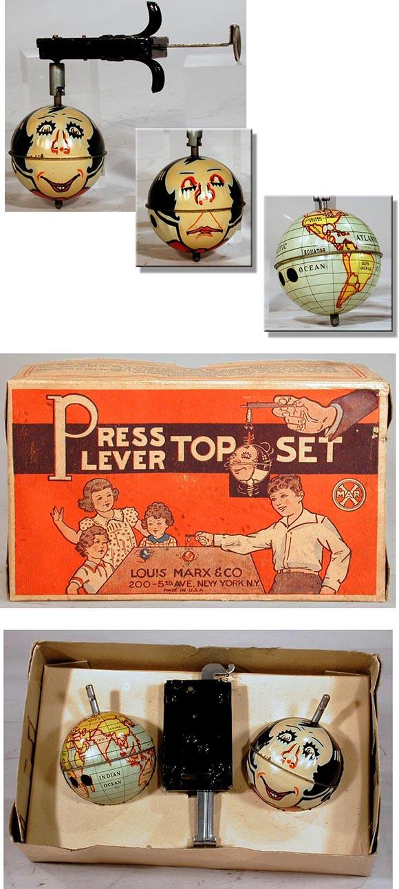 c.1930 Marx, Press Lever Top Set in Original Box 